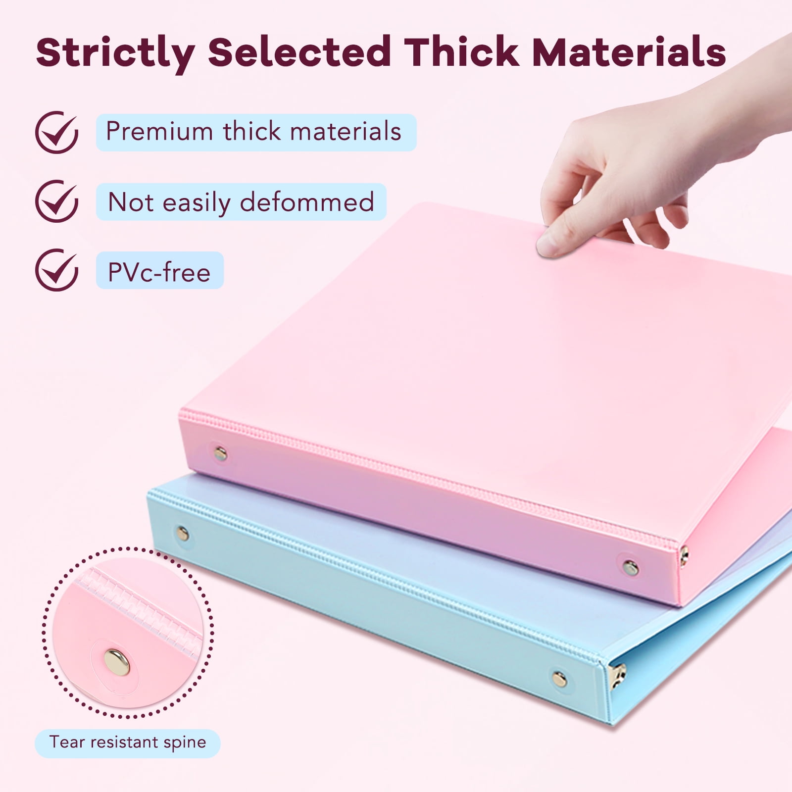 3 Ring 1 inch Binders Round Ring View Notebooks Binders O-ring 3 Ring 200 Sheets of Letter Size Paper Organizer with Pockets 4-Pack Assorted Color