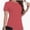 Coral red, variant on Basic T Shirts for Women Short Sleeve Casual Summer Tops Trendy Solid Loose Fit Tshirt