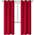 thumbnail image 5 of Set of 2 panels K68 red color blackout unlined thermal light blocking drapes for living room window curtain top grommets noise reducing 37" wide X 84" length each panel, 5 of 6