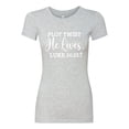 thumbnail image 2 of Wild Bobby Plot Twist He Lives Luke 24:23 Inspirational/Christian Women Slim Fit Junior Tee, Heather Grey, X-Large, 2 of 5