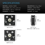AC Infinity AXIAL 9225, Muffin Cooling Fan, 120V AC 92mm by 92mm by 25mm High Speed