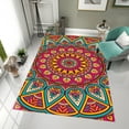 thumbnail image 3 of Dreammotif Mutlicolor Mandala Modern Area Rug for Living Room - 4 x 6 ft Machine Washable, Thin, Non Slip Backing Carpet, 3 of 8