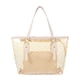 thumbnail image 1 of Bolso de mano transparente con cremallera y estampado de lunares para mujer, bolso de playa transparente con monedero interior (beige), 1 of 8