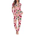 thumbnail image 2 of Pijama de manga larga con temática navideña para mujer, ropa de dormir cálida e informal para el hogar, jersey de otoño, ropa de dormir con estampado a pedido, 2 of 4