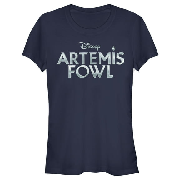 Junior's Disney Artemis Fowl Shimmer Logo Graphic Tee Navy Blue X Large