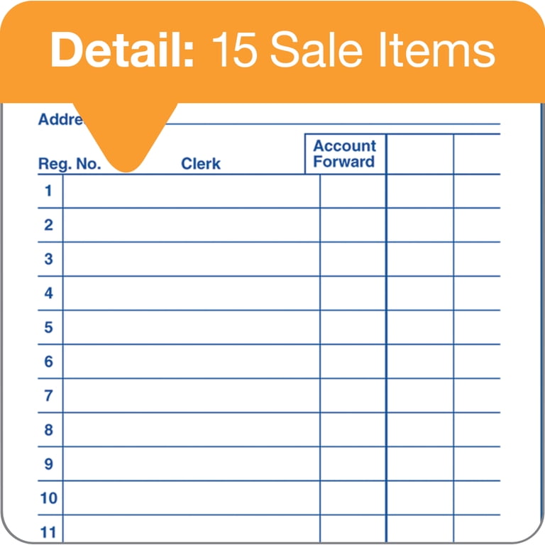 Adams, Sales Books, 3-11/32 in. x 5-5/8 in, 50 Sets per Book, 3pk