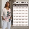 thumbnail image 7 of Xoenoiee Tiger Plum Blossom Paint Splatter Print Cotton Linen Button Down Shirt for Women V Neck Blouse Casual 3/4 Sleeve Tops Loose Fit Cotton Blouses, 4XL, 7 of 7