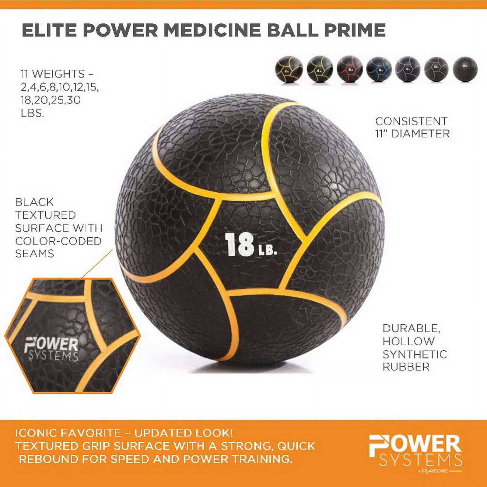 Power Systems 11" Elite Power Medicine Ball (25 lb), Durable Weighted Medicine Ball for Core Training
