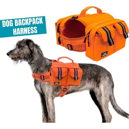 FREEAMG Dog Hi Backpack Saddle Bag Medium Dogs Adjustable Harness Rective Straps Side Pockets Fabric Outdoor Wal Travel Lightweight Durable Design Ideal Pet Gear Adventure Use