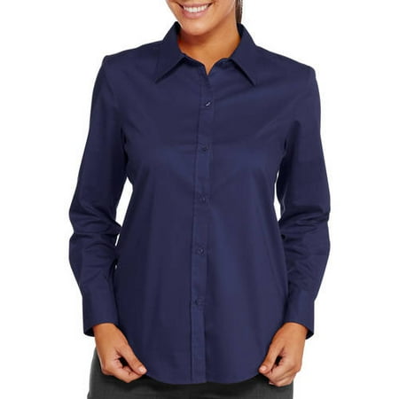 George Women's Long Sleeve Woven Blouse - Walmart.com