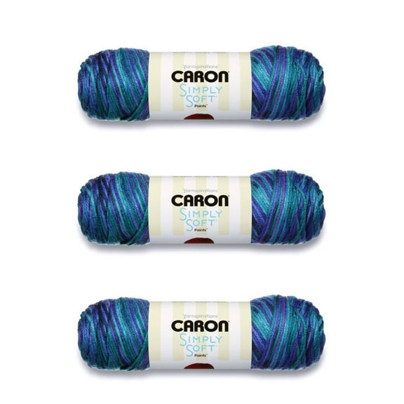 Caron Simply Soft Oceana Paints Yarn - 3 Pack of 141g/5oz - Acrylic - 4 Medium (Worsted) - 235 Yards - Knitting/Crochet