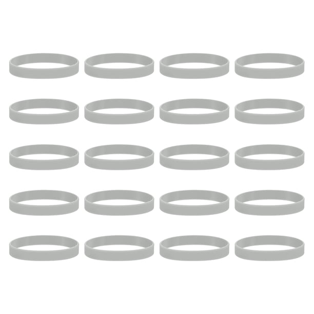 20Pcs Bandas de Goma de Silicona Antideslizantes de 4 Pulgadas Planas para Libros, Gris