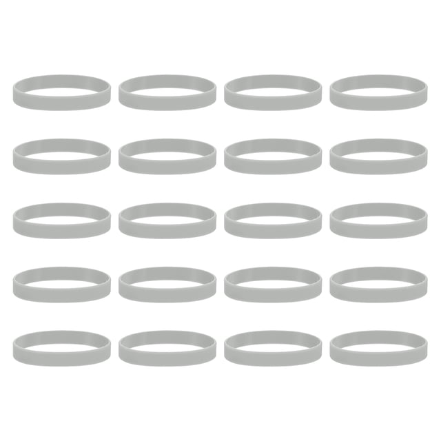 50Pcs Silicone Rubber Bands Non-slip 4 Inch Flat for Books, Gray