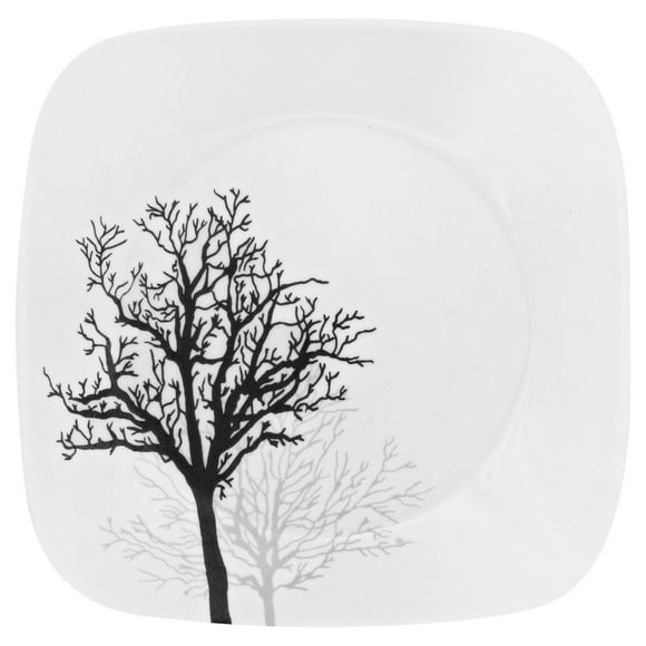 Corelle Timber Shadows 9" Square Glass Salad Plate, 9" Square