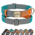thumbnail image 1 of Collar de perro personalizado Nylon Pu cuero perros hebilla collares antipérdida etiqueta de identificación Placa de nombre ajustable para perros pequeños medianos grandes (hy), 1 of 4