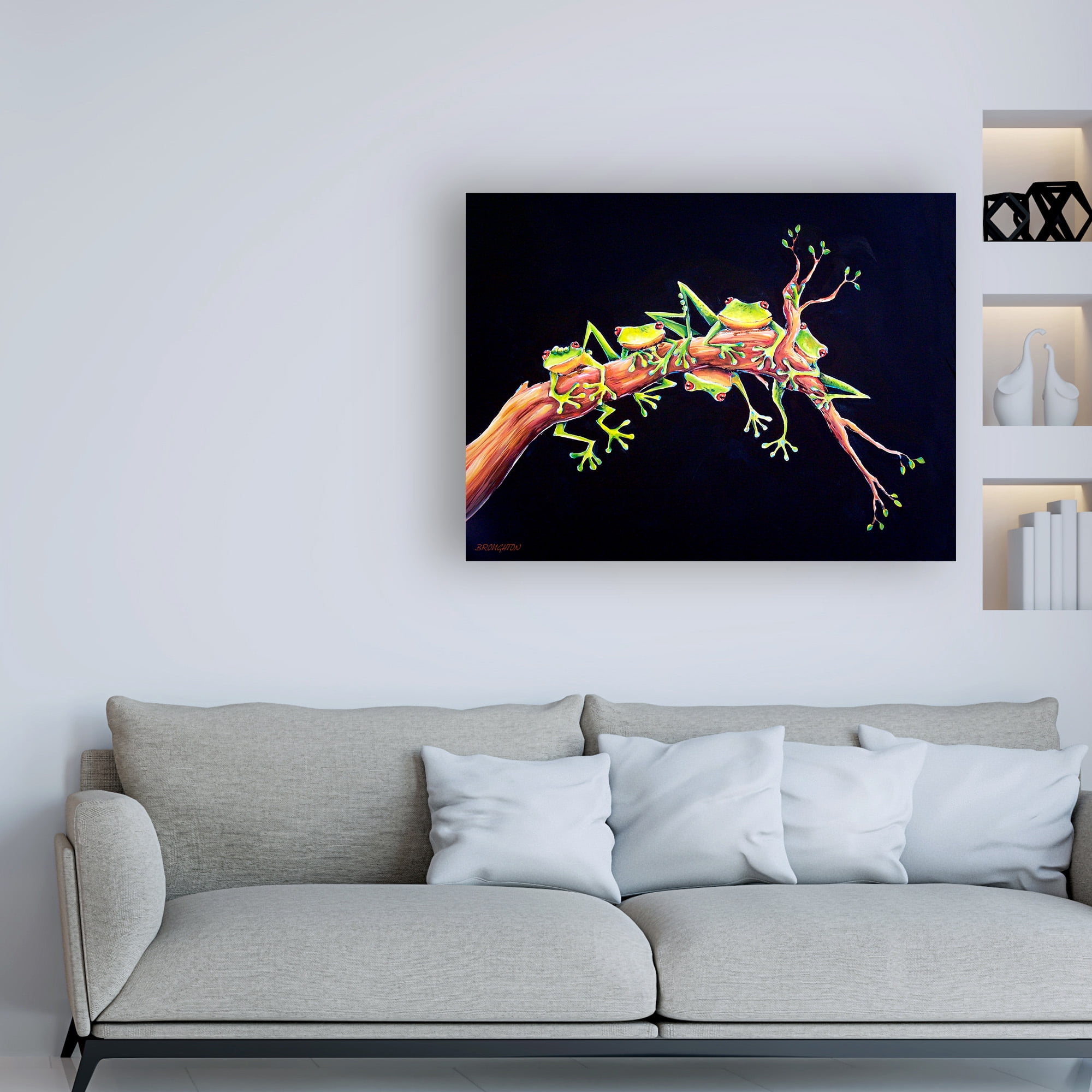 Trademark Fine Art 'Frog Just hanging' Canvas Art by Deborah Broughton