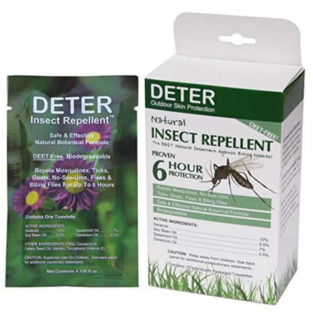 Deter Natural Insect Repellent Wipes 10 (Best Natural Insect Repellent For Skin)