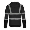 thumbnail image 4 of Dagegui High Visibility Sweatshirt for Men Safety Hoodie Pullover Sweatshirt Thin Fleece Winter Zip Up Hoodies Tops Outdoor Work Clothes Clearance Sale Black M, 4 of 5