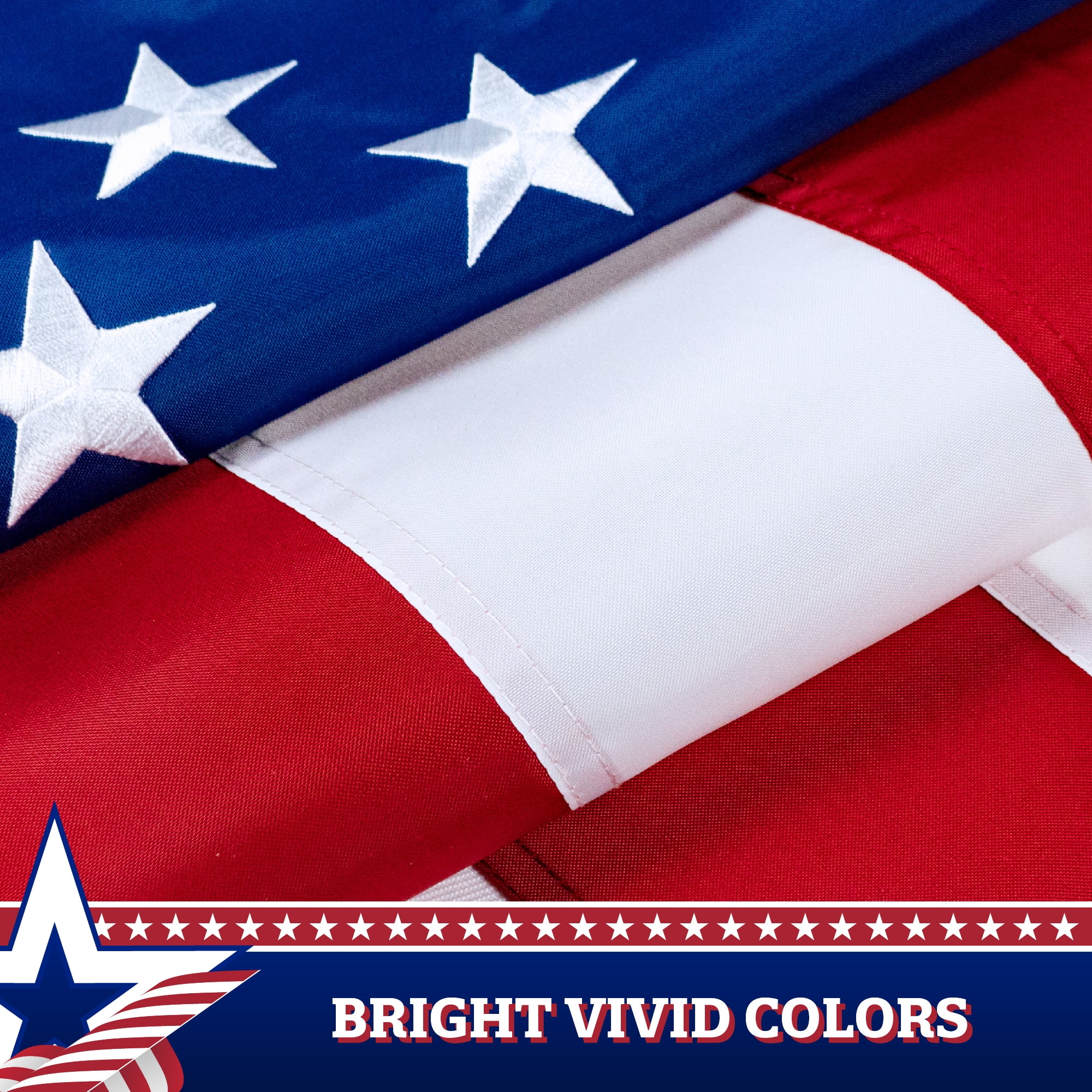 USA Pull Down Flag 1.67x8FT 2-Pack Embroidered Polyester By G128