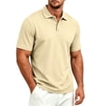 thumbnail image 2 of Fabrcox Men Polo Shirts Short Sleeve Button Collared Men Golf Shirt Lightweight Regular Fit Outdoor Workout Athletic Shirt Men Khaki S, 2 of 10