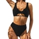 thumbnail image 2 of Sexy mujer Bikini sólido ahueca hacia fuera traje de baño de dos piezas traje de baño conjunto de ropa de playa Fridja nalpqowj22462, 2 of 6
