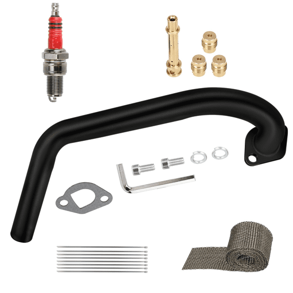 Under Seat Exhaust Pipe Jet Kit Compatible with Predator 212cc 196cc 224cc Coleman CT200U BT200X CT200U-EX Baja MB200 MB165 Mini Bike Go Kart GX160 GX200 6.5hp Engine Parts