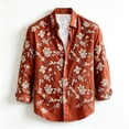 thumbnail image 5 of Bxsruta Men's Shirt Embroidered Long Sleeve Button Down Casual Vacation Tops, 5 of 6