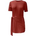 thumbnail image 4 of DPTALR Robe d'Été Décontractée pour Femmes Couleur Unie Manches Courtes Col Rond Ajustée, 4 of 6