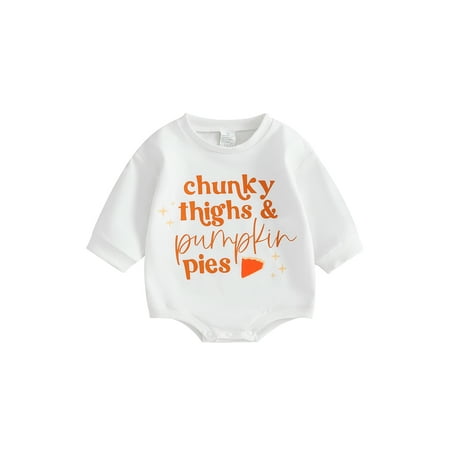 

Toddler Baby Sweatshirt Rompers Thanksgiving Letter Print Jumpsuit