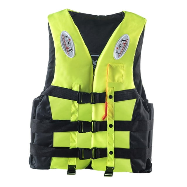 DYNWAVECA 360 degree Reflective Life Jacket Swimwear Swim Vest for Floating Kayaking Rafting 2XL Yellow