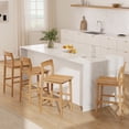 thumbnail image 5 of Joyyskill Wood Bar Stools Set of 3, Counter Height Barstools Armless Farmhouse Wooden Bar Dining Chairs with Solid Wood Legs, Natural Oak, 5 of 7