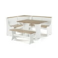 thumbnail image 3 of Linon Wymosa 3-Piece Coastal Corner Breakfast Nook Dining Set with Storage, White/Driftwood, 3 of 11
