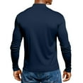thumbnail image 4 of Dresfit Big and Tall Shirts Men Thermal Mock Neck Shirt 2025 Knit Turtle Neck Muscle Tshirts Fall Button Loose Fit Long Sleeve Fashion Royal Blue L, 4 of 4