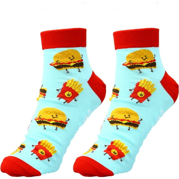 Pavilion Gift Company - Burger and Fries - Cotton Blend Ankle Socks