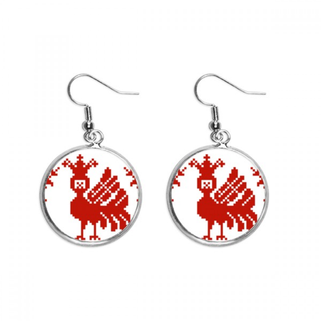 Rojo Mosaico animal árboles Rusia Pendientes pendientes de plata colgantes joyas señora Unbranded M