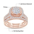 thumbnail image 2 of AFFY Bridal Set Rings For Women, 1.00 Carat (ctw) Lab Grown Diamond Halo Wedding Engagement Ring Set In 14K Rose Gold Over Sterling Silver Jewelry Gifts For Her-6, 2 of 4