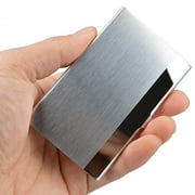 Stainless Steel Pocket Business Card Holder - Sleek Metal Case for ID and Credit Cards, Durable Silver Wallet TIKA