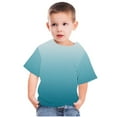 thumbnail image 4 of Odeerbi Toddler Kids Boys Girls Gradient Tops Short Sleeve T-shirt Summer Funny Graphic Shirts 3-14 Years Blue, 4 of 5