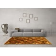 thumbnail image 3 of Ahgly Company Machine Washable Indoor Round Oriental Yellow Industrial Area Rugs, 3' Round, 3 of 4