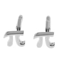 thumbnail image 3 of Gemelos de Boda de acero inoxidable Sunnimix Forma de π color Plata, 3 of 7