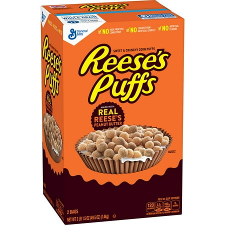 Reese's Puffs Cereal (49.5 oz.) Perfect combination of peanut butter and chocolaty