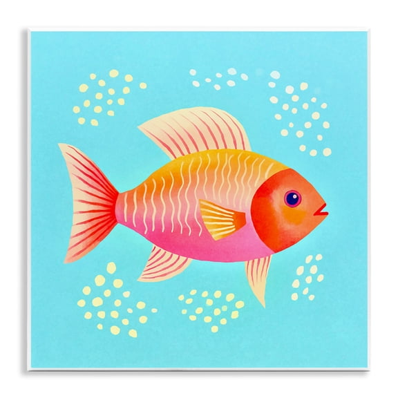Stupell Industries Cottage Whimsical Orange Fish Wall Plaque Art, 12 x 12, by Andrea Haase