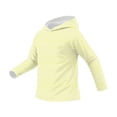 thumbnail image 4 of MKOSPLRT Daily Wear Kids UV Hoodie UPF 50+ Long Sleeve Sun Shirt with Thumb Holes Striped Tops Comfortable for School Play 5-15 Years Yellow 7-8 Years, 4 of 6