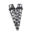 thumbnail image 1 of Pair of Black Ear Tapers with Skull Design, 1 of 3