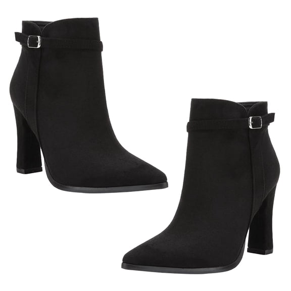 OFFIGAM 1Pair Winter Short Boots Black Female Casual Shoes with Zipper and Comfortable Fit