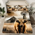 thumbnail image 2 of Manfei Rustic Farmhouse Full Size Sheets, Highland Bull Bed Sheets, Old Barn Door Windmill Sheet Sets, Lightweight Room Decor 4-Piece, 2 of 7