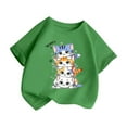 thumbnail image 3 of Toddler Girl Shirts Kid Comfort Cute Graphic Round Neck Short Sleeve Summer Casual T Shirt Girls' Tops, Tees Green 5 Years-6 Years, 3 of 5