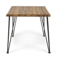thumbnail image 5 of Euroco 32.5" Farmhouse Dining Table for 2, Square Kitchen Table Dinner Table with Metal Legs for Dining Room, Home Office,Teak, 5 of 8