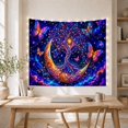 thumbnail image 5 of Crescent Moon With Butterflies and Galaxy Flowers, Dreamy Fantasy Style for Celestial Art Lovers, Galaxy Wall Art, Housewarming Gift, Tapestry Wall Hanging for Bedroom and Dorm, 5 of 7