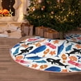 thumbnail image 5 of Rateoe Cute Sea Animals Pattern Christmas Tree Skirt with Ties , Christmas Tree Decorations, Farmhouse Christmas Decor Xmas Holiday Decorations-30", 5 of 6